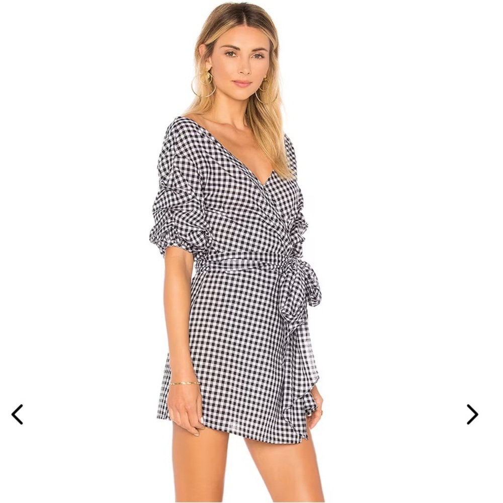 Lovers and Friends NWT Gabriel Dress in Black and Ivory Gingham size Small